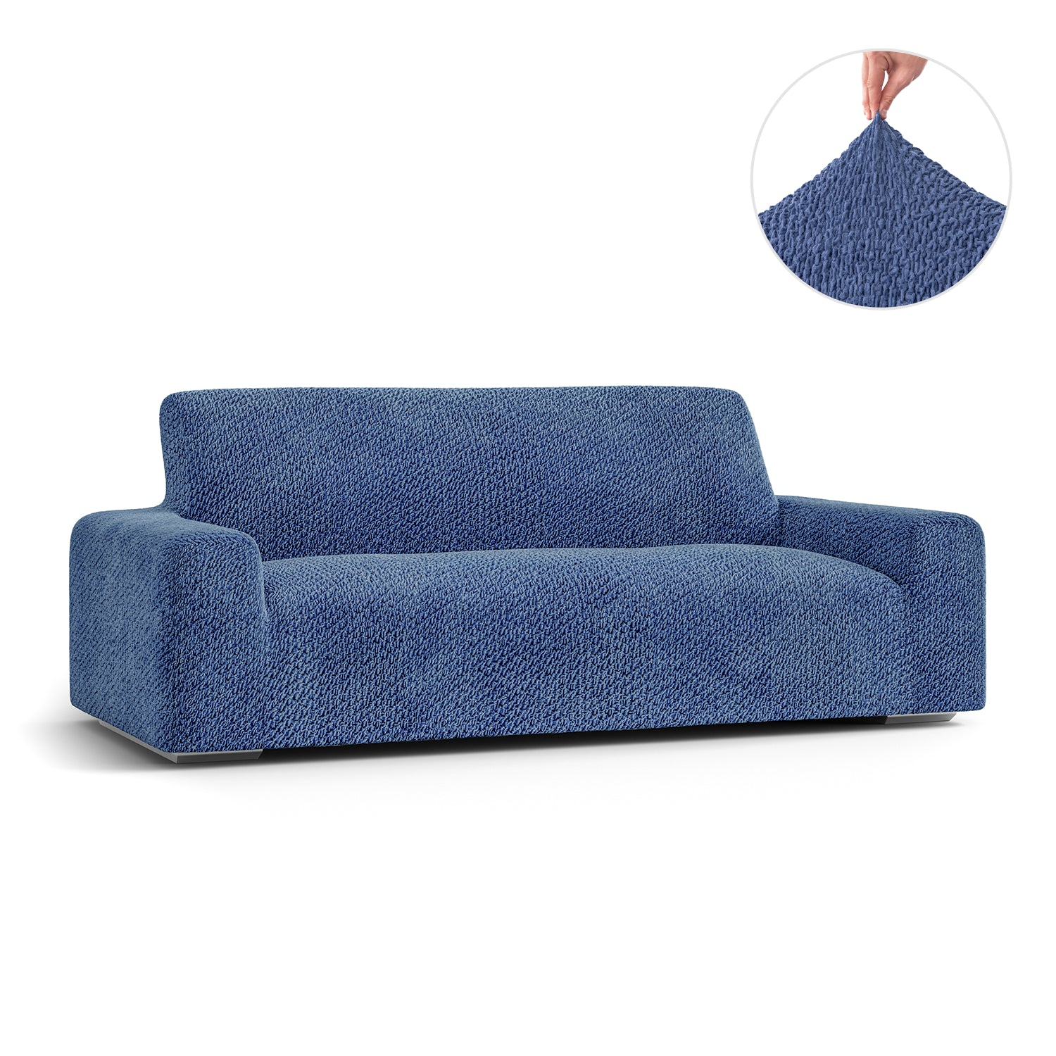 Blue Sofa 3 Seater Slipcover, Velvet Collection
