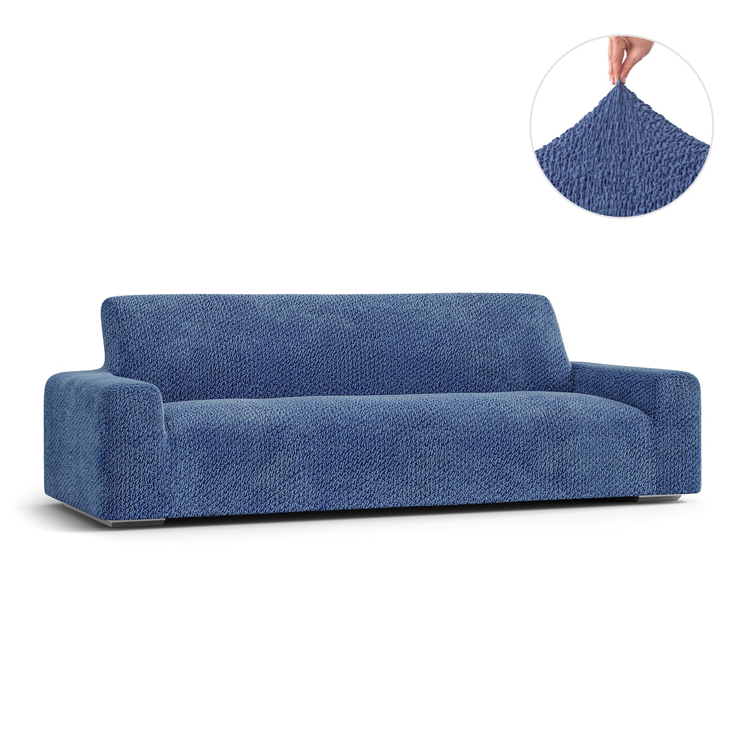 Blue Sofa 4 Seater Slipcover, Velvet Collection