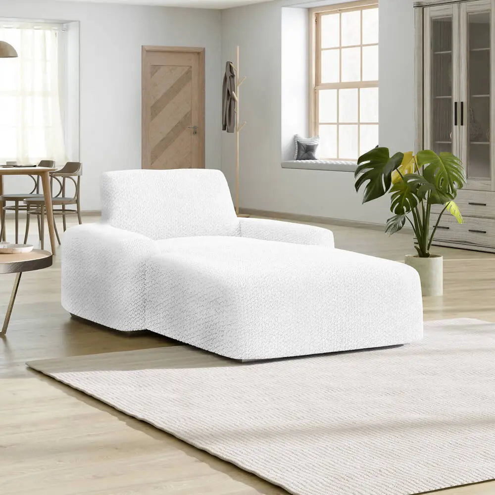 White Chaise Lounge Slipcover, Velvet Collection