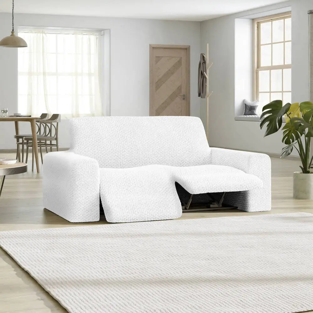 White 2 Seater Recliner Slipcover, Velvet Collection