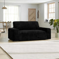 Black Loveseat 2 Seater Slipcover, Velvet  Collection