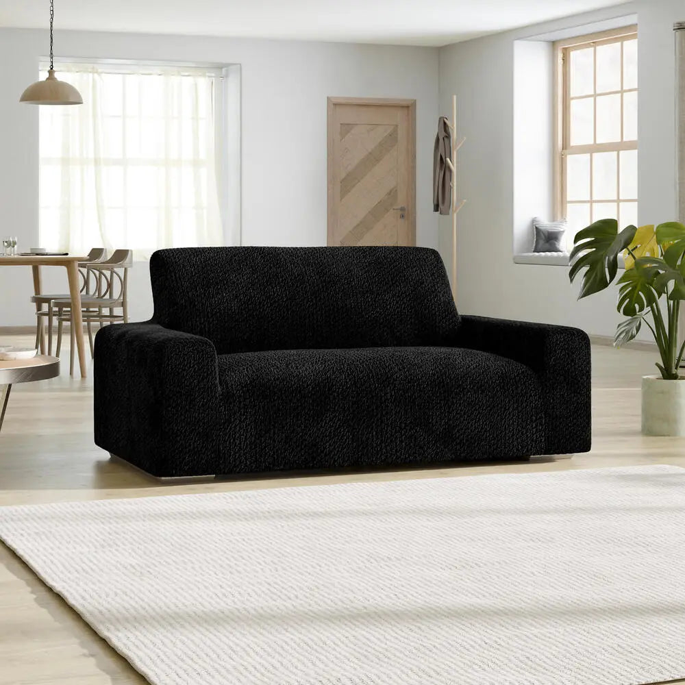 Black Loveseat 2 Seater Slipcover, Velvet Collection