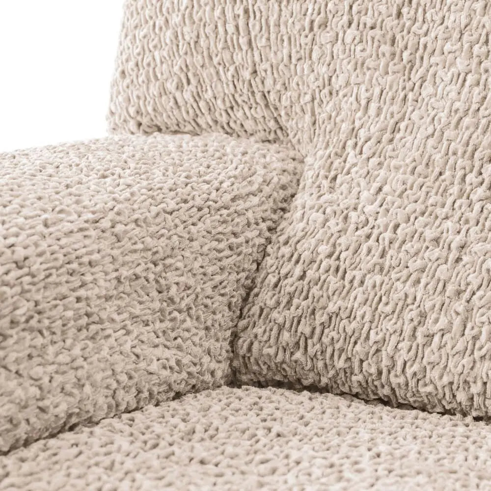 Ivory L-Shaped Sofa Slipcover (Right Chaise), Velvet Collection
