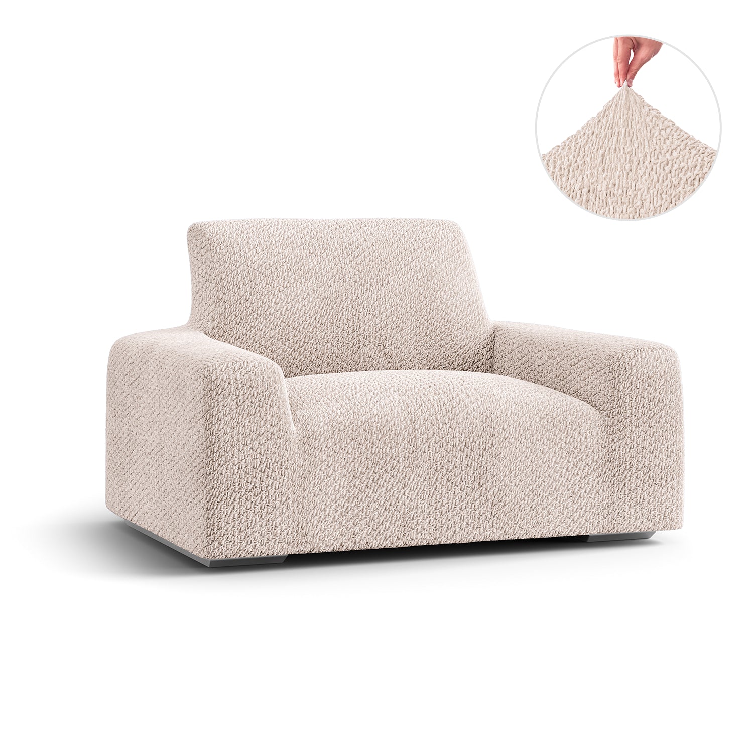 Ivory Armchair Slipcover, Velvet Collection