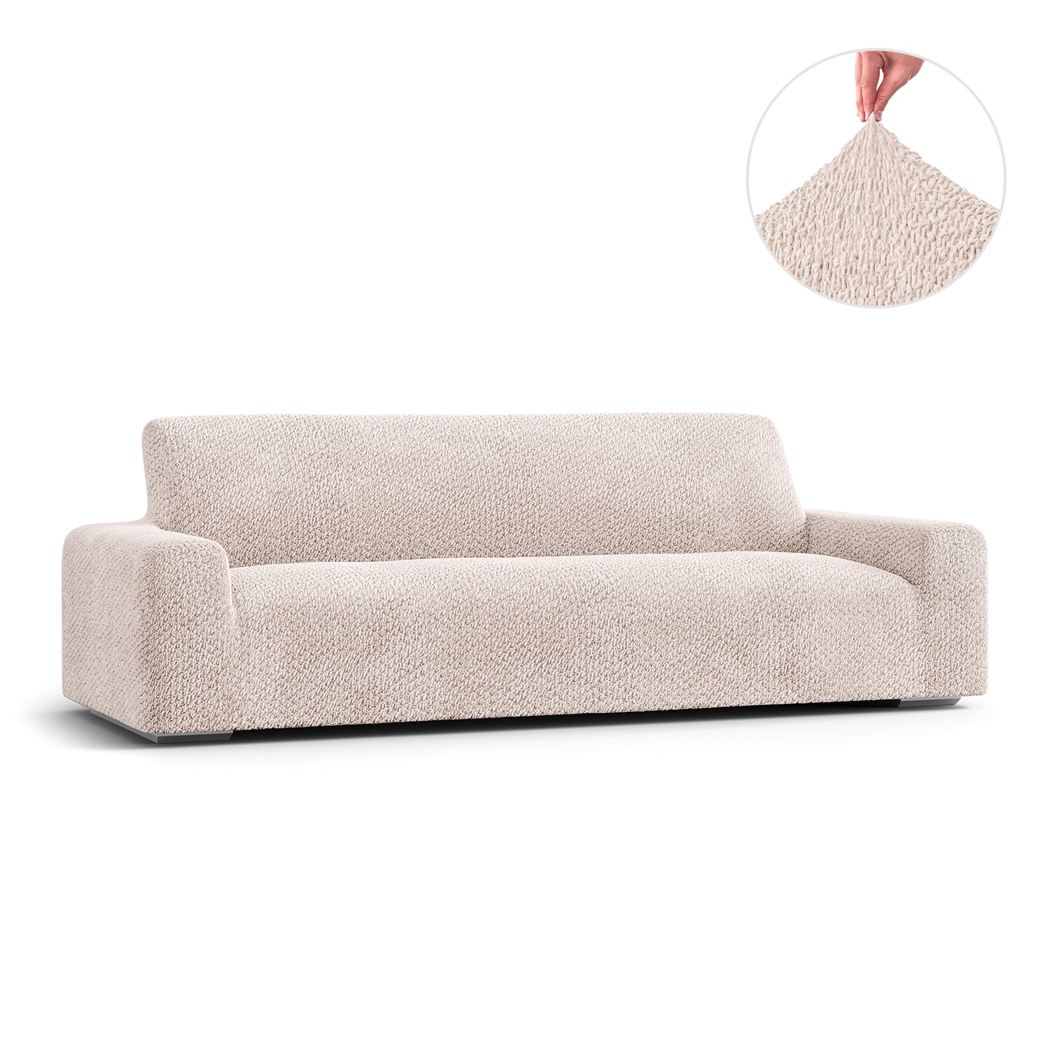 Ivory Sofa 4 Seater Slipcover, Velvet Collection