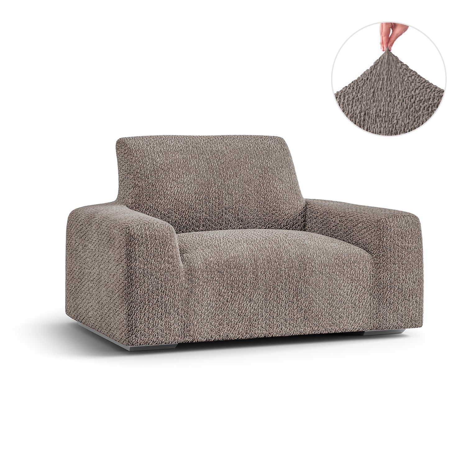 Brown Armchair Slipcover, Velvet Collection