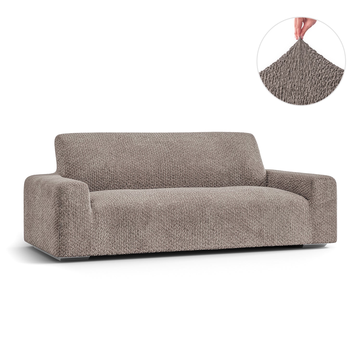 Brown Sofa 3 Seater Slipcover, Velvet Collection