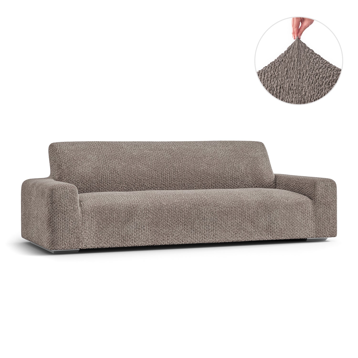 Brown Sofa 4 Seater Slipcover, Velvet Collection