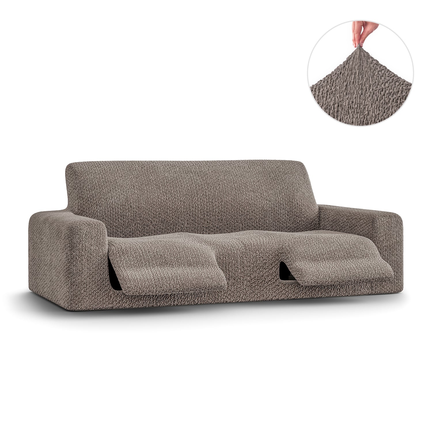 Brown 3 Seater Recliner Slipcover, Velvet Collection