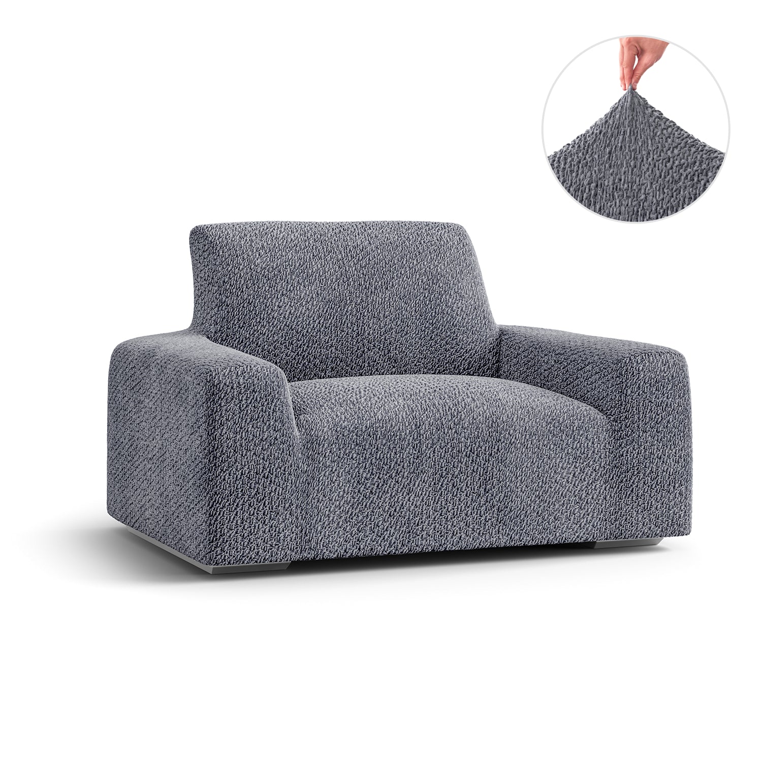 Grey Armchair Slipcover, Velvet Collection