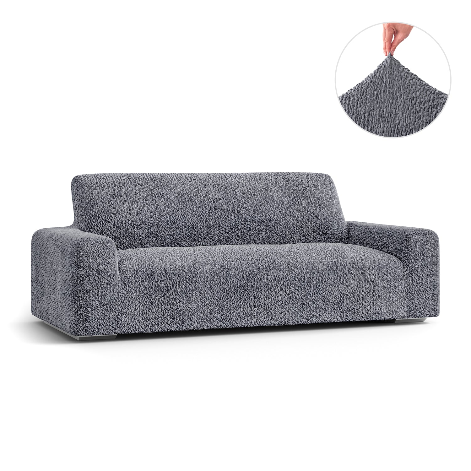 Grey Sofa 3 Seater Slipcover, Velvet Collection