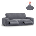 Grey 3 Seater Recliner Slipcover, Velvet Collection