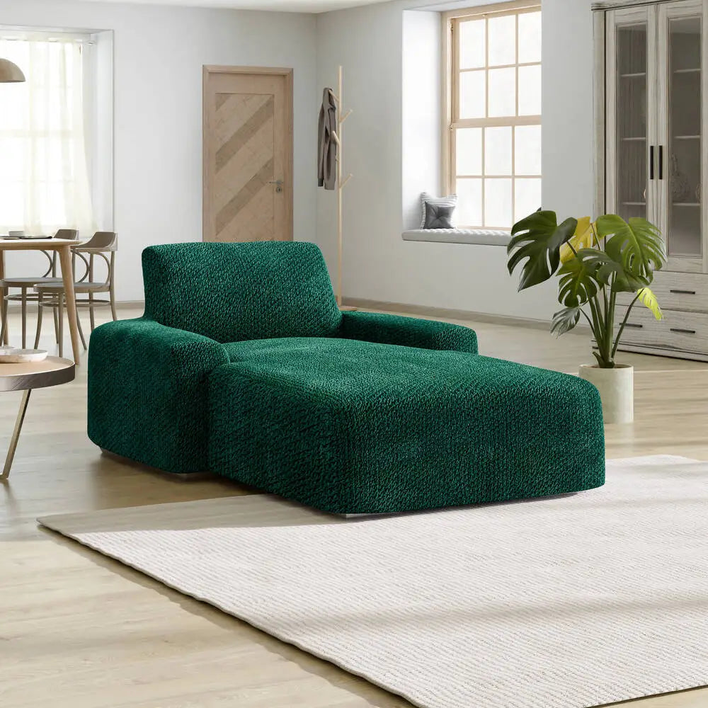 Emerald Green Chaise Lounge Slipcover, Velvet Collection