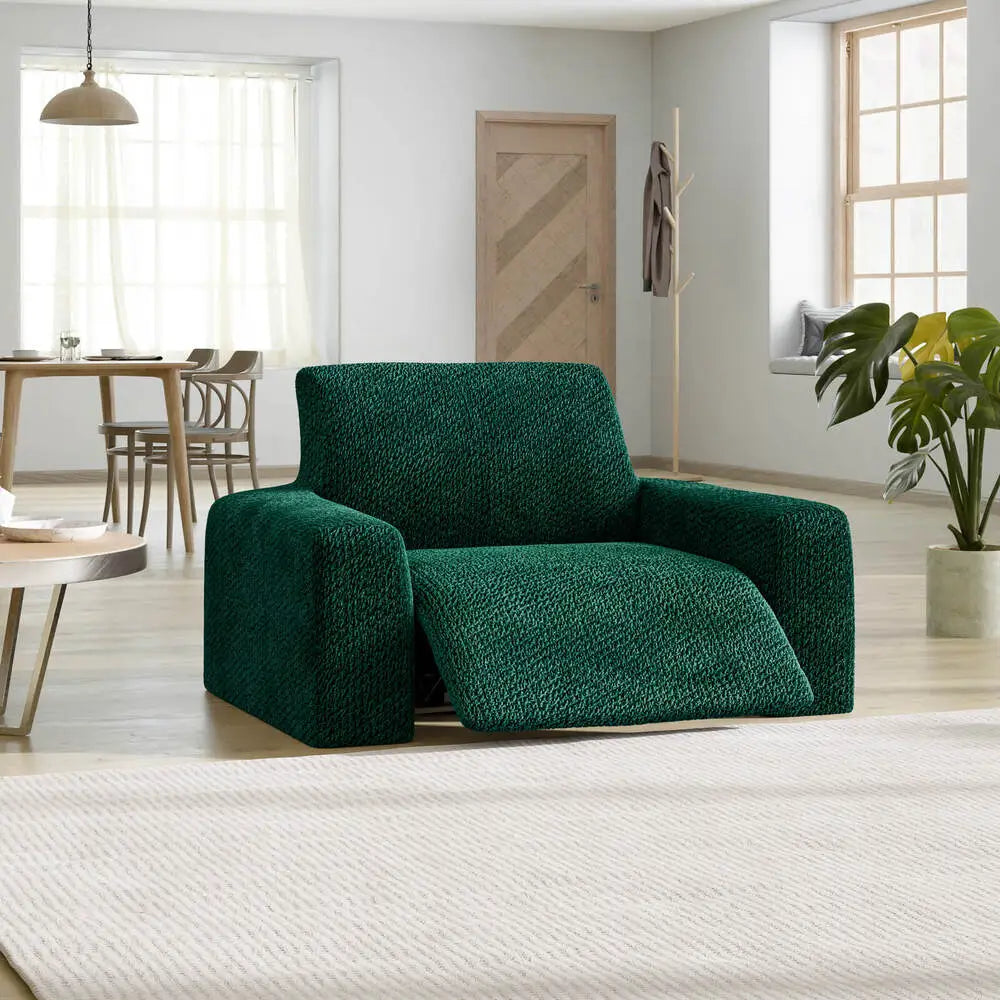 Emerald Green Reclining Armchair Slipcover, Velvet Collection