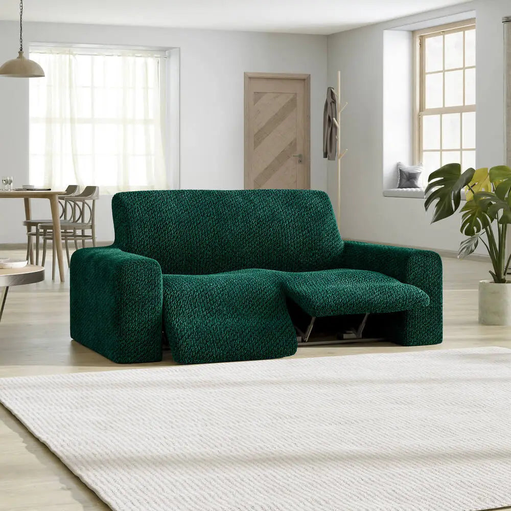 Emerald Green 2 Seater Recliner Slipcover, Velvet Collection