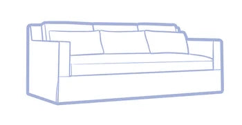 YORK SQUARE ARM DEEP BENCH SEAT GRAND SOFA COVER