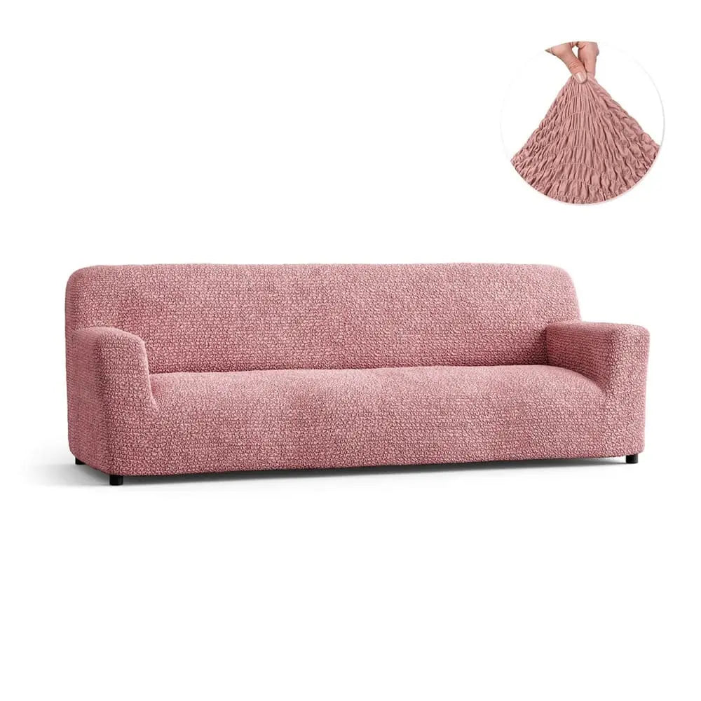 Coral Pink Sofa 4 Seater Slipcover, Microfibra Collection
