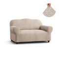 Beige Arabesco Loveseat 2 Seater Slipcover, Jacquard 3D Collection