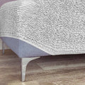 Light Grey Ottoman Slipcover (Medium), Microfibra Collection