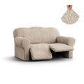 Beige Arabesco 2 Seater Recliner Slipcover, Jacquard 3D Collection