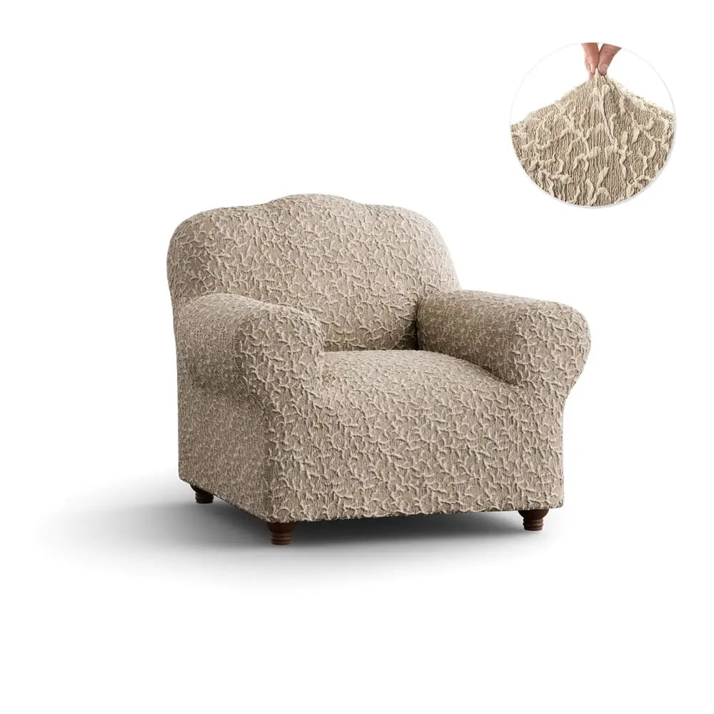 Beige Artistico Armchair Slipcover, Jacquard 3D Collection