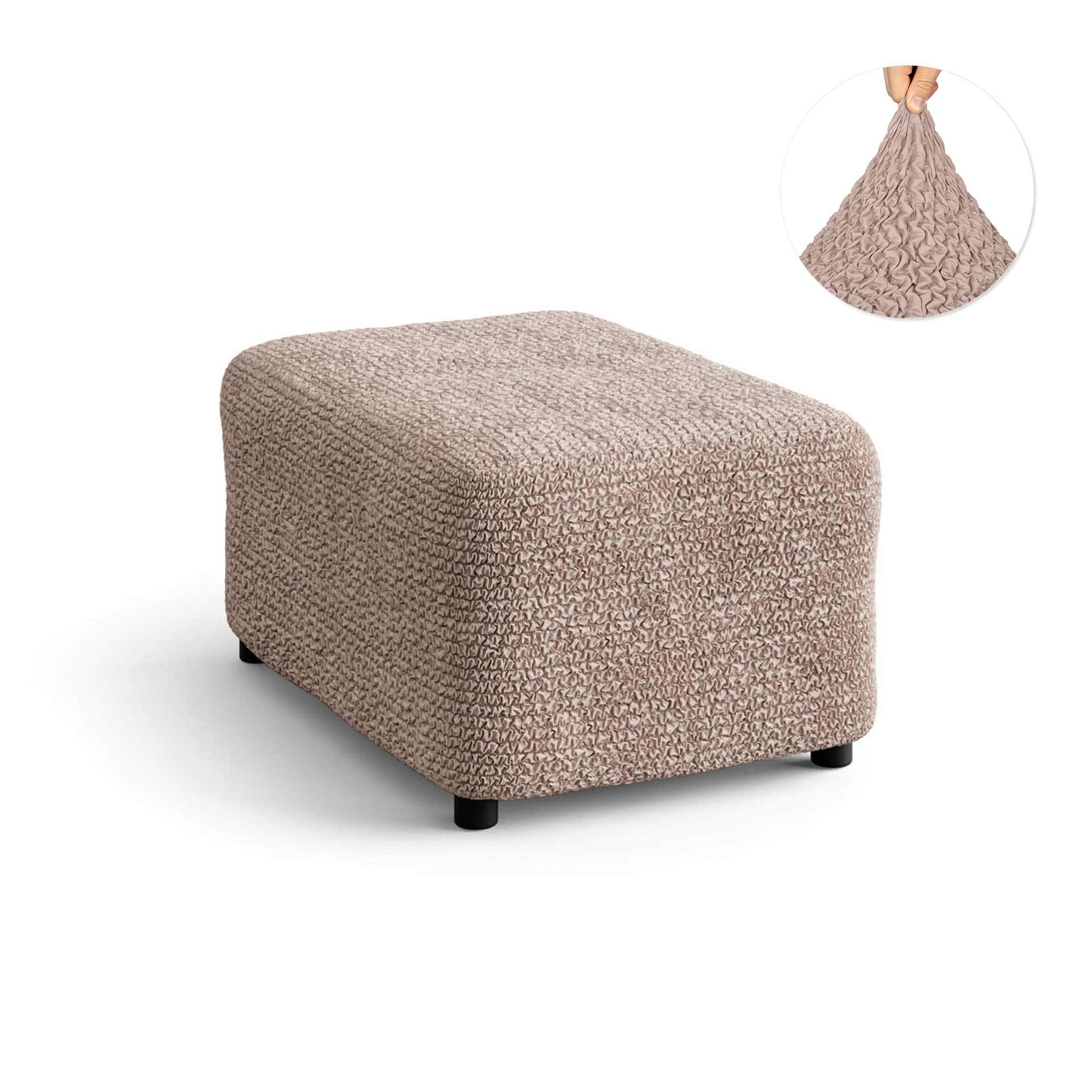 Cipria Ottoman Slipcover (Medium), Microfibra Collection