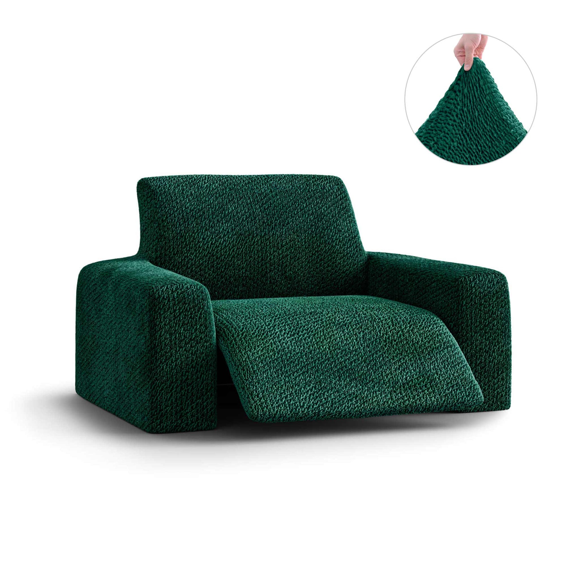 Emerald Green Reclining Armchair Slipcover, Velvet Collection