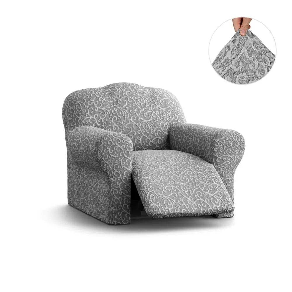 Grey Arabesco Recliner Slipcover, Jacquard 3D Collection