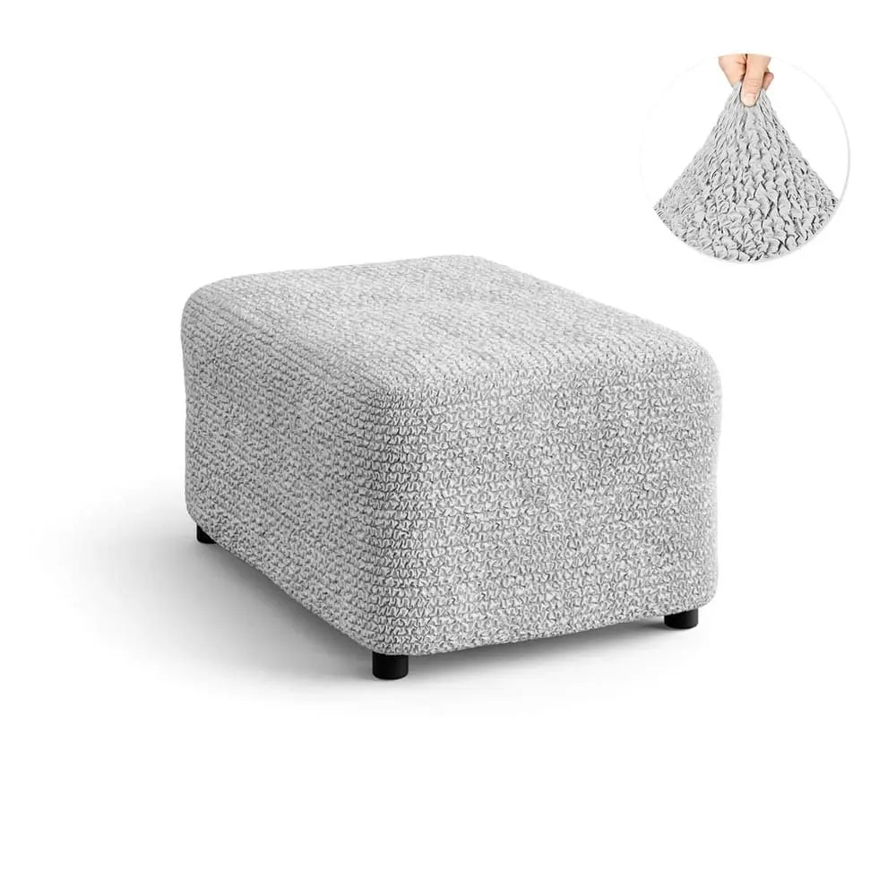 Light Grey Ottoman Slipcover (Medium), Microfibra Collection