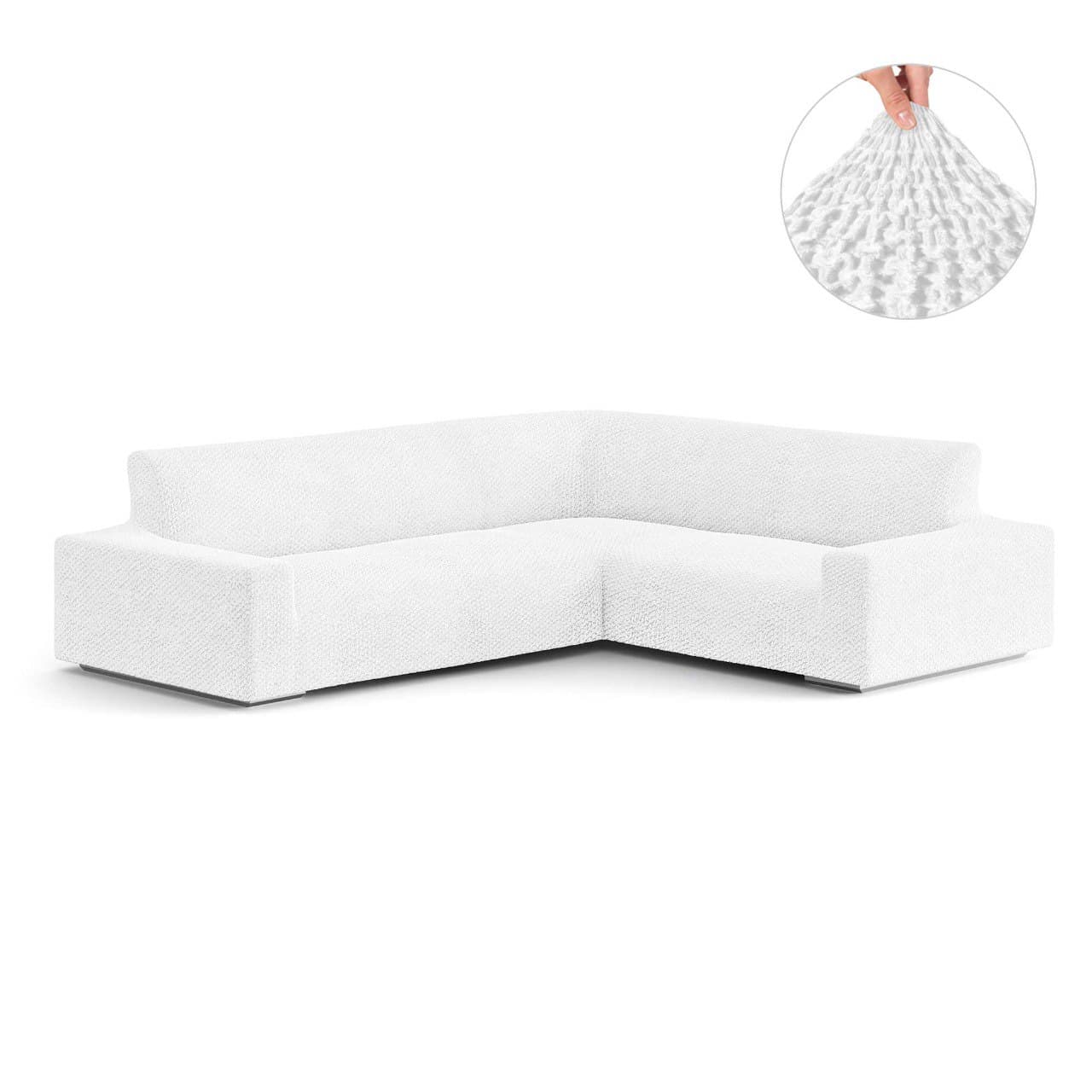 White Corner Sofa Slipcover, Velvet Collection