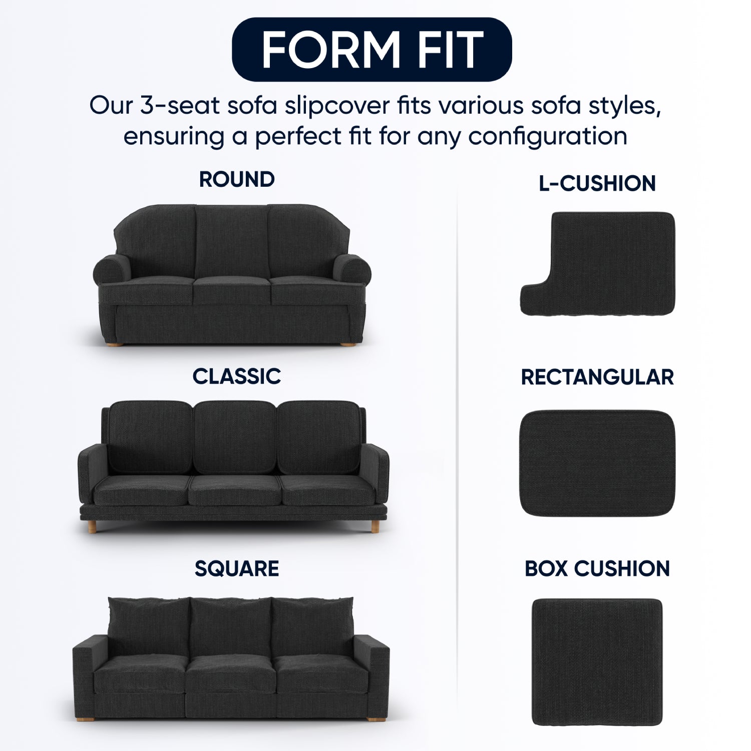 Platinum Sofa 3 Seater Slipcover, Mille Righe Collection