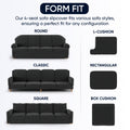 Dark Grey Sofa 4 Seater Slipcover, Mille Righe Collection