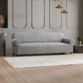 Grey Arabesco Sofa 4 Seater Slipcover, Jacquard 3D Collection