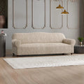 Beige Vento Sofa 4 Seater Slipcover, Jacquard 3D Collection