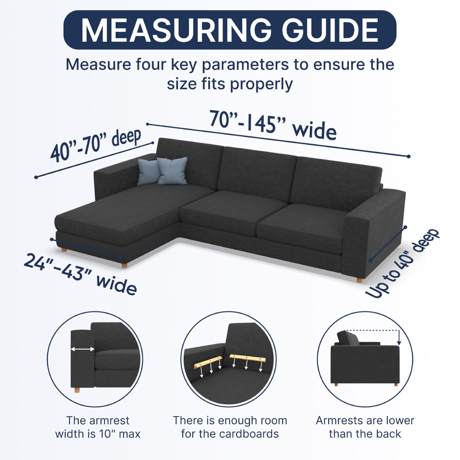 Platinum L-Shaped Sofa Slipcover (Left Chaise), Mille Righe Collection