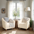 Cream Barrel Chair Slipcover, Microfibra Collection