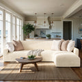Cream L-Shaped Sofa Slipcover (Right Chaise), Microfibra Collection