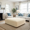 Cream Ottoman Slipcover (Large), Microfibra Collection