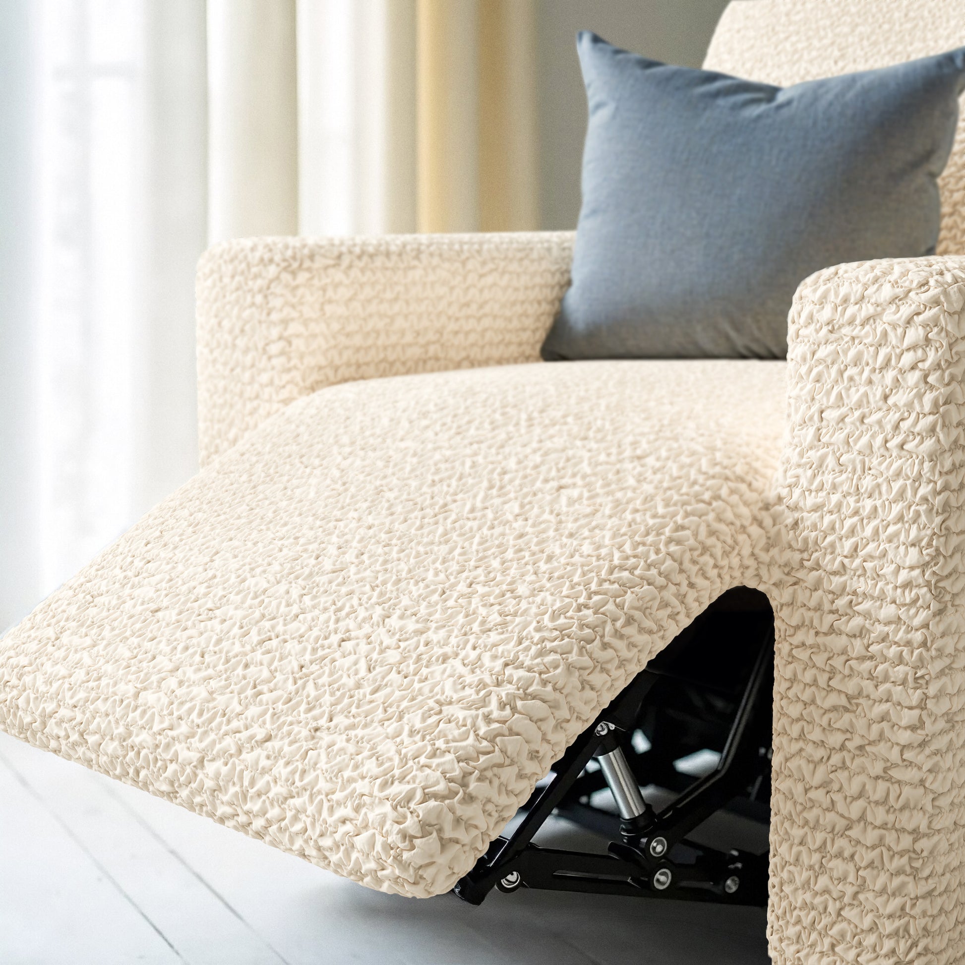 Cream Recliner Slipcover, Microfibra Collection