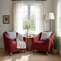 Burgundy Barrel Chair Slipcover, Microfibra Collection
