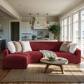 Burgundy L-Shaped Sofa Slipcover (Left Chaise), Microfibra Collection
