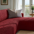 Burgundy L-Shaped Sofa Slipcover (Right Chaise), Microfibra Collection