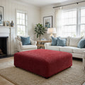 Burgundy Ottoman Slipcover (Large), Microfibra Collection