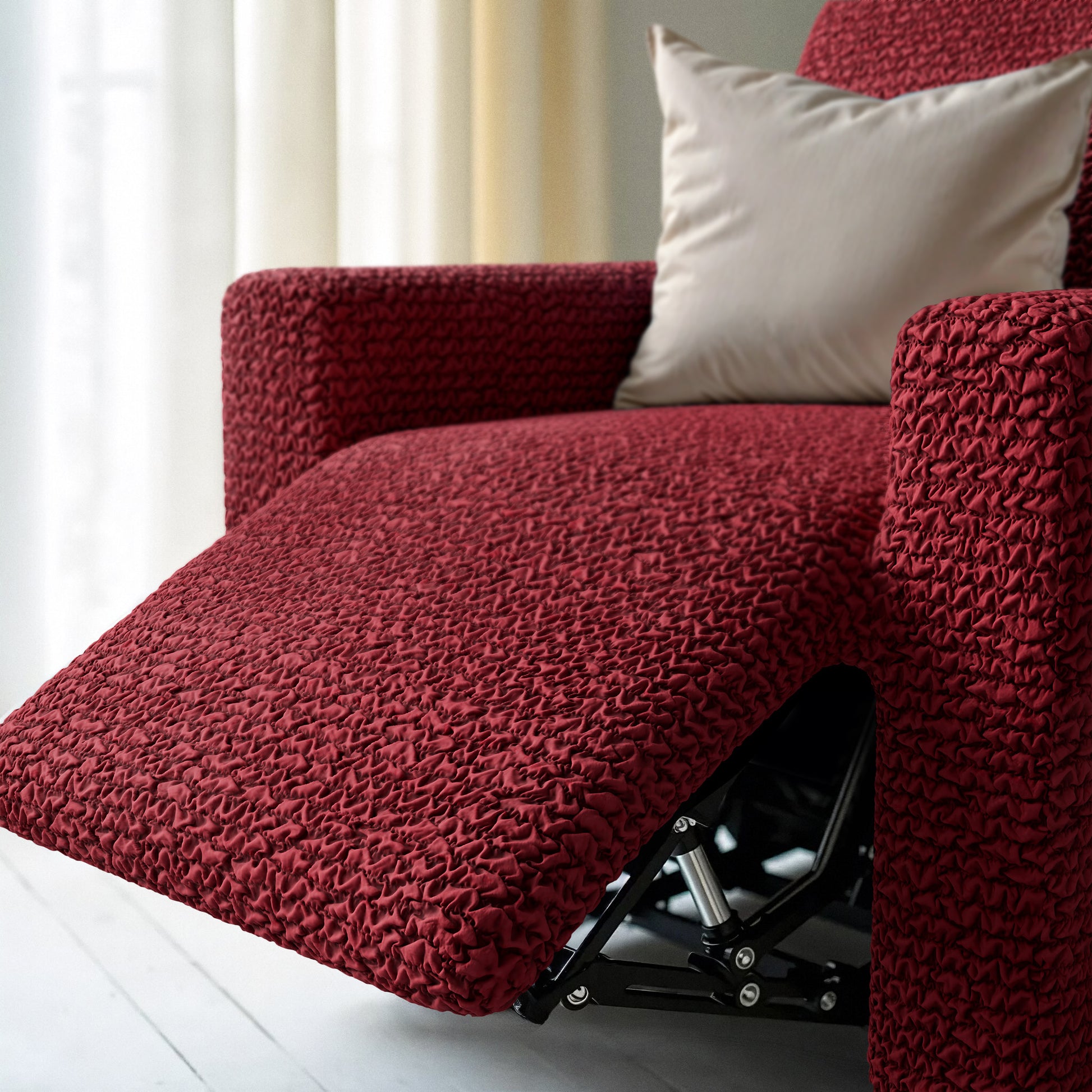 Burgundy Recliner Slipcover, Microfibra Collection