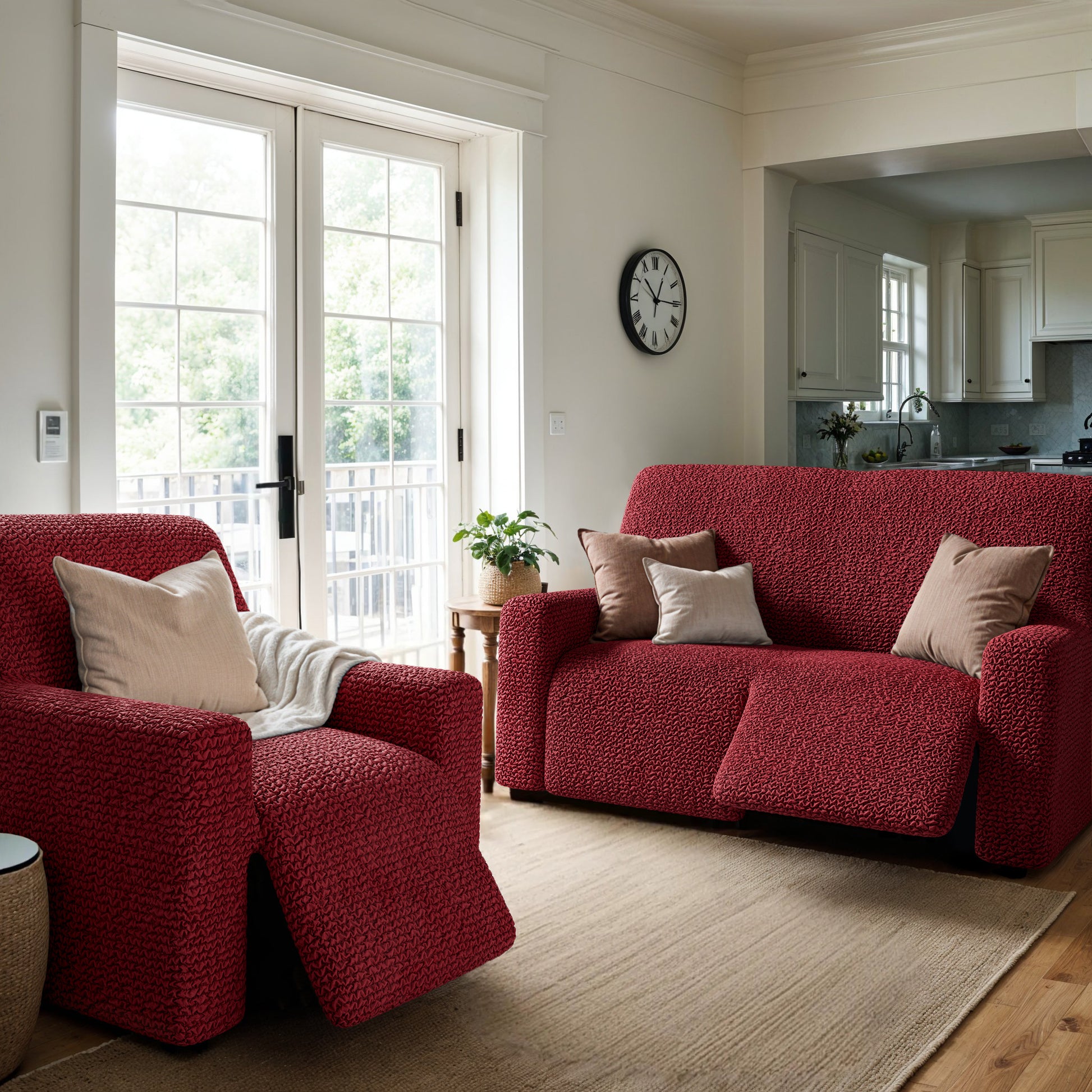 Burgundy Recliner Slipcover, Microfibra Collection