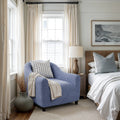 Blue Barrel Chair Slipcover, Microfibra Collection