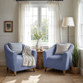 Blue Barrel Chair Slipcover, Microfibra Collection