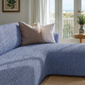 Blue L-Shaped Sofa Slipcover (Right Chaise), Microfibra Collection