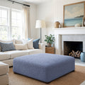 Blue Ottoman Slipcover (Large), Microfibra Collection