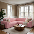 Coral Pink Corner Sofa Slipcover, Microfibra Collection